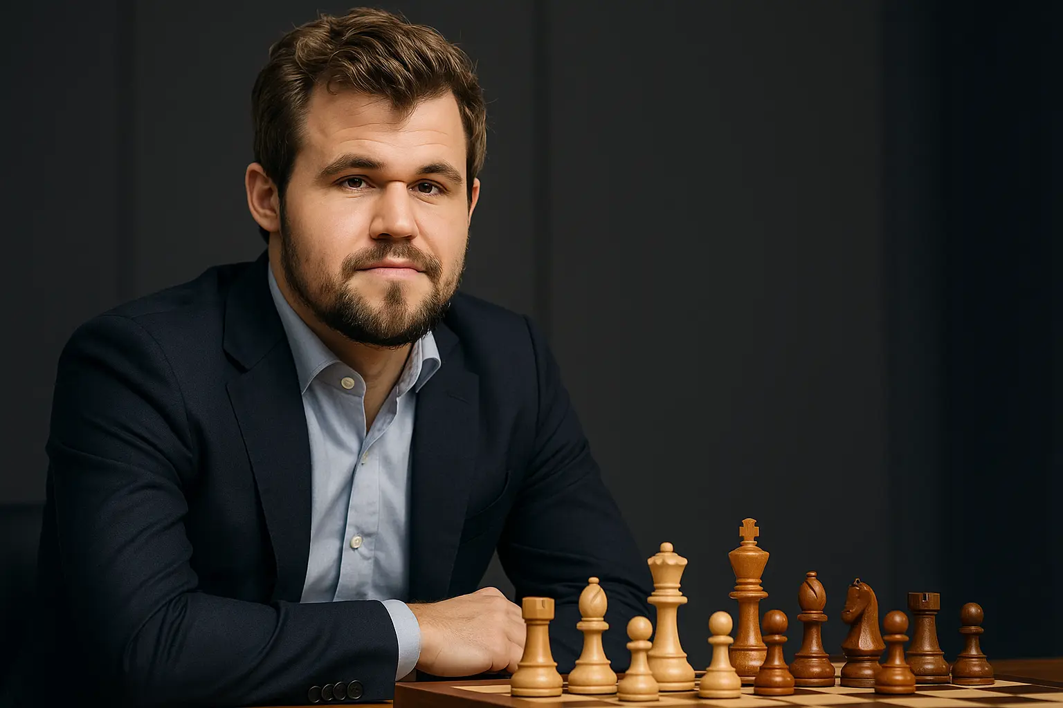 Magnus Carlsen champion du monde d'échecs en pleine réflexion