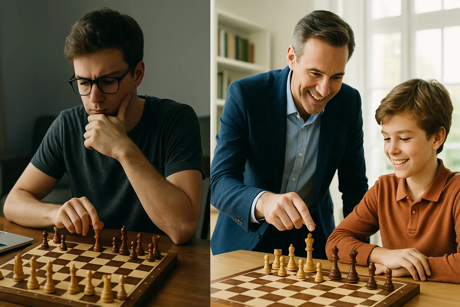 Comparaison professeur d'échecs vs apprentissage autodidacte