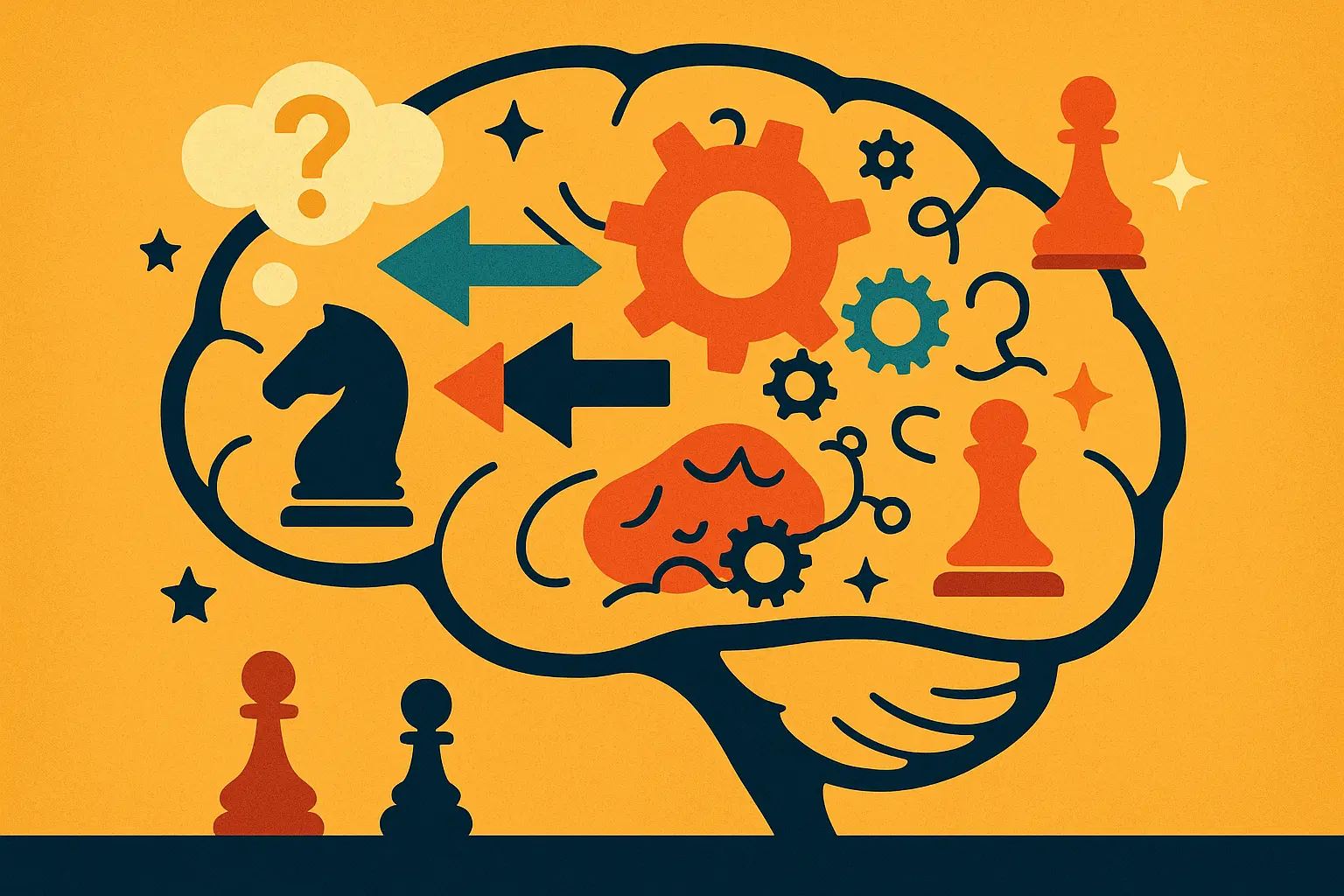 Joueur d'échecs en pleine réflexion illustrant les biais psychologiques et le mental aux échecs