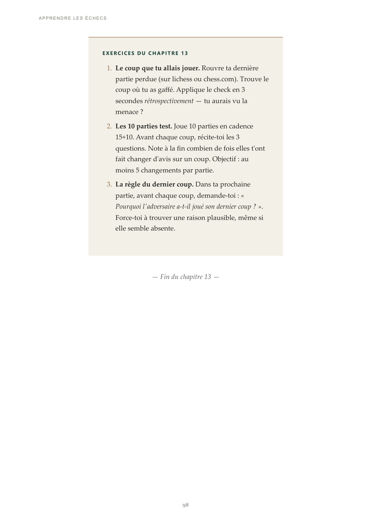 Page 98 du livre : les exercices du chapitre anti-gaffe